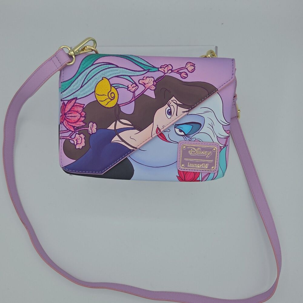 Loungefly Disney Little Mermaid Vanessa Ursula Crossbody Bag Purple Flap Purse